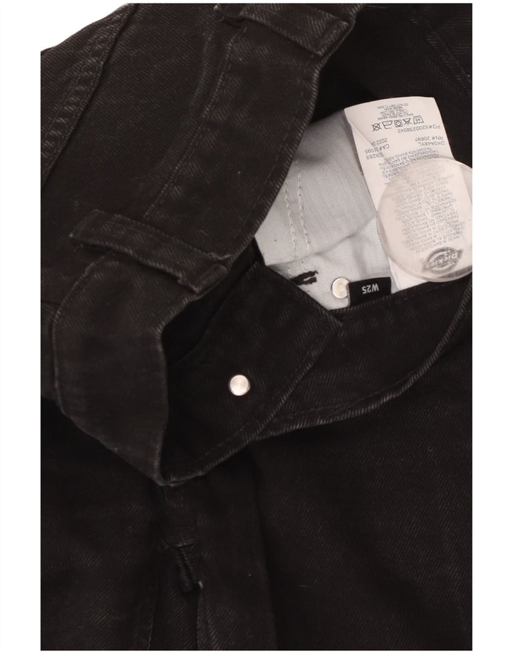 DICKIES Jeans feminino de cintura alta W25 L30 algodão preto