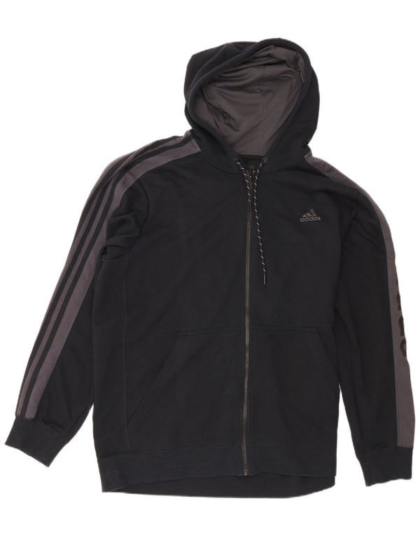 Suéter masculino Adidas Climalite Graphic Zip com capuz XL preto colorblock