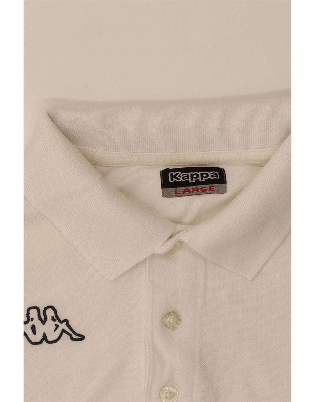 KAPPA Mens Polo Shirt Large White Cotton Vintage Kappa and Second-Hand Kappa from Messina Hembry 