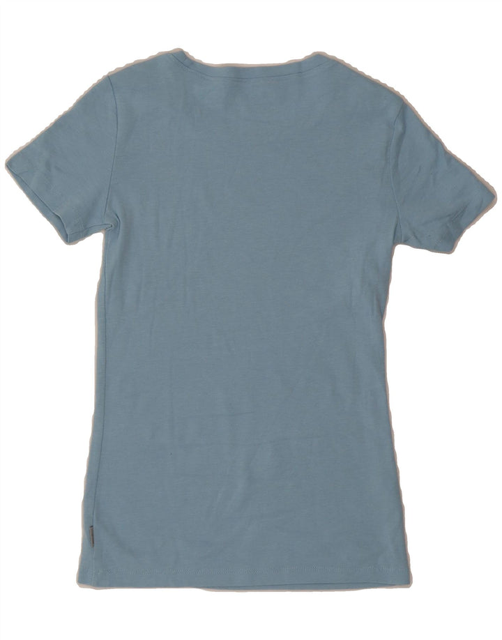 EDDIE BAUER Womens T-Shirt Top UK 6 XS Blue Cotton Vintage Eddie Bauer and Second-Hand Eddie Bauer from Messina Hembry 