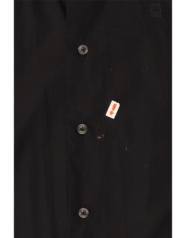 Camisa masculina slim fit G-STAR pequena preta