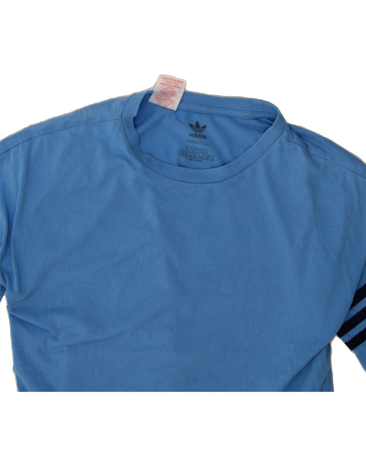 ADIDAS Boys T-Shirt Top 11-12 Years Blue Cotton Vintage Adidas and Second-Hand Adidas from Messina Hembry 