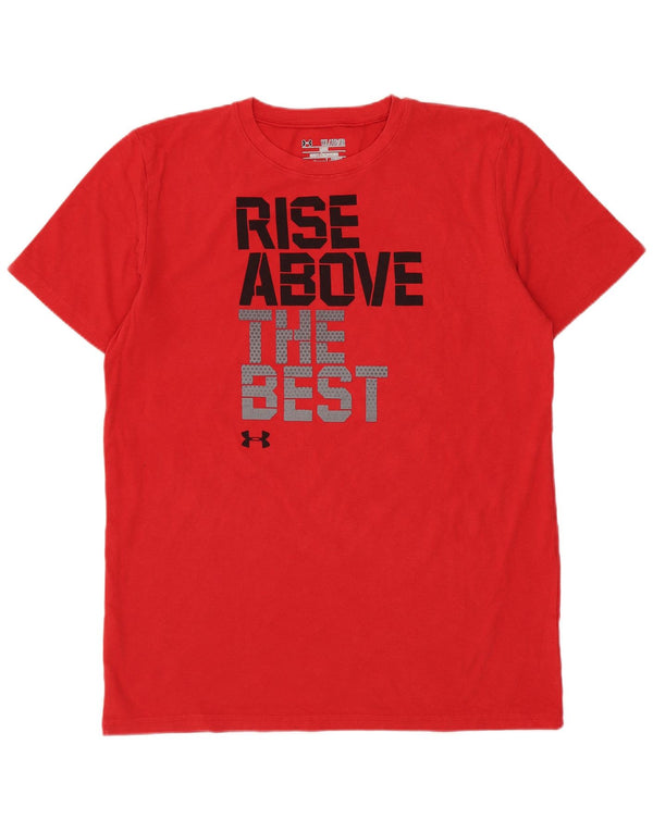 Camiseta gráfica Under Armour Boys Heat Gear Top 13-14 anos XL vermelho