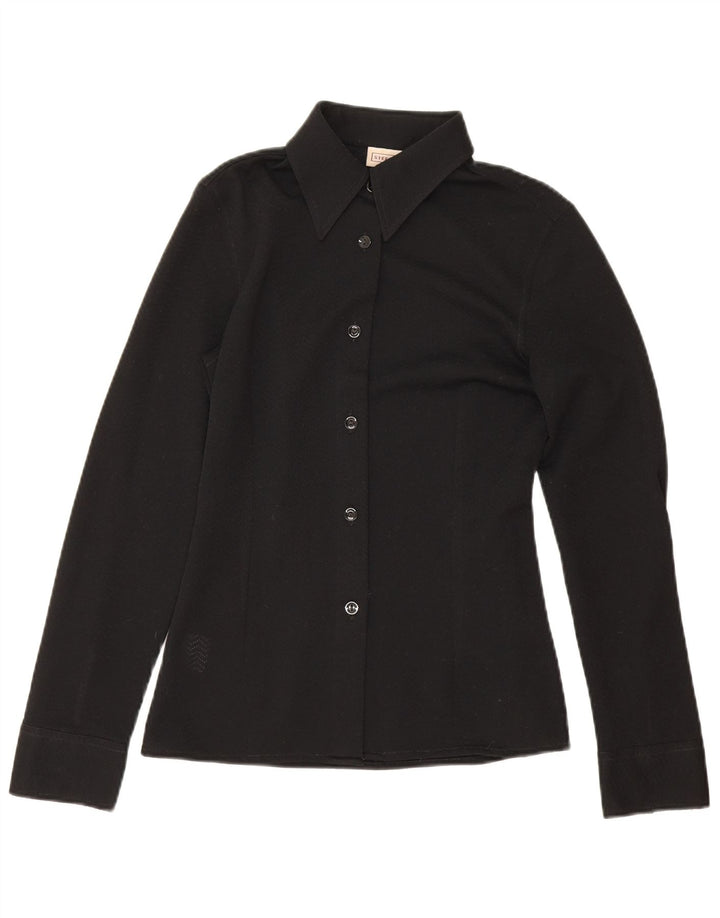 Blusa feminina Stefanel UK 10 pequena preta poliéster