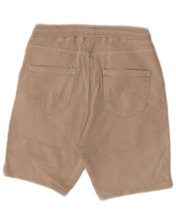 Zara Mens Cargo Sport Shorts Médio Bege Algodão