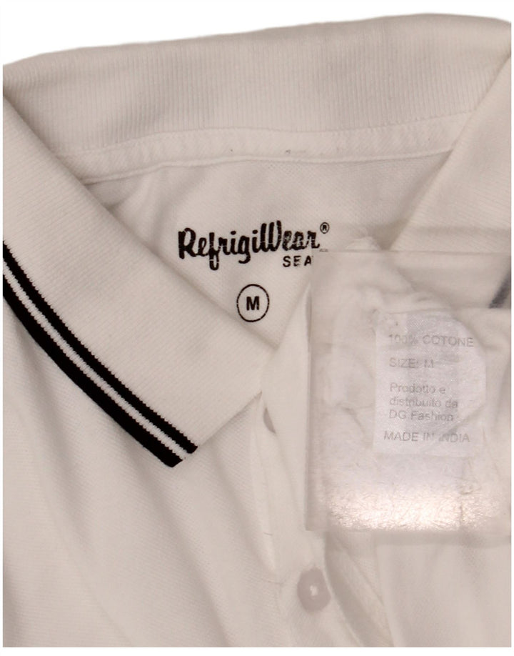 Camisa polo masculina Refrigiwear de algodão branco médio