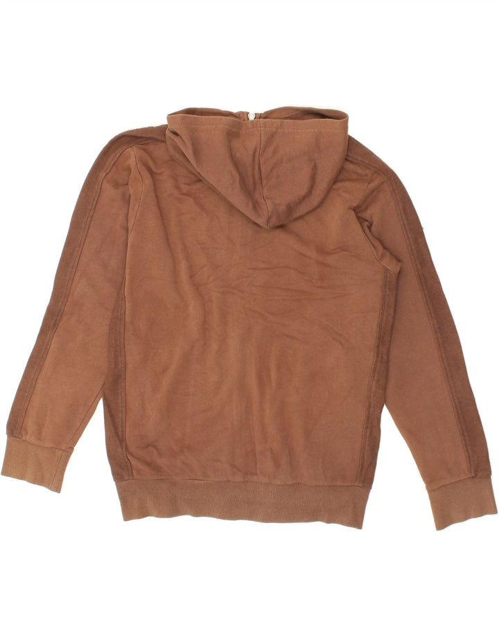 PUMA Girls Graphic Zip Hoodie Sweater 12-13 Years Brown Cotton Vintage Puma and Second-Hand Puma from Messina Hembry 