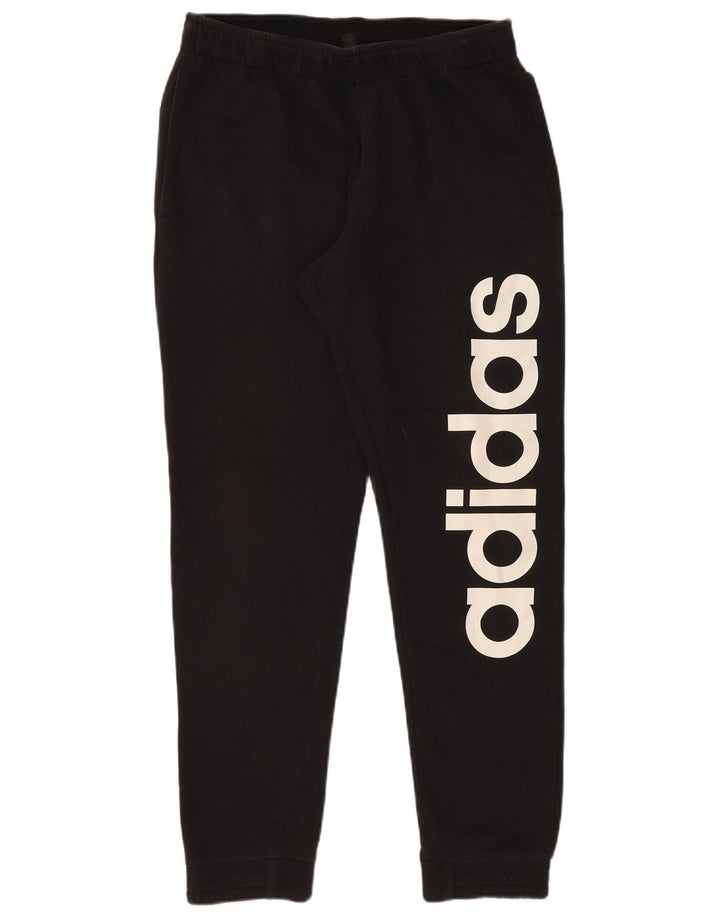 Adidas masculino gráfico calças de treino joggers médio algodão preto