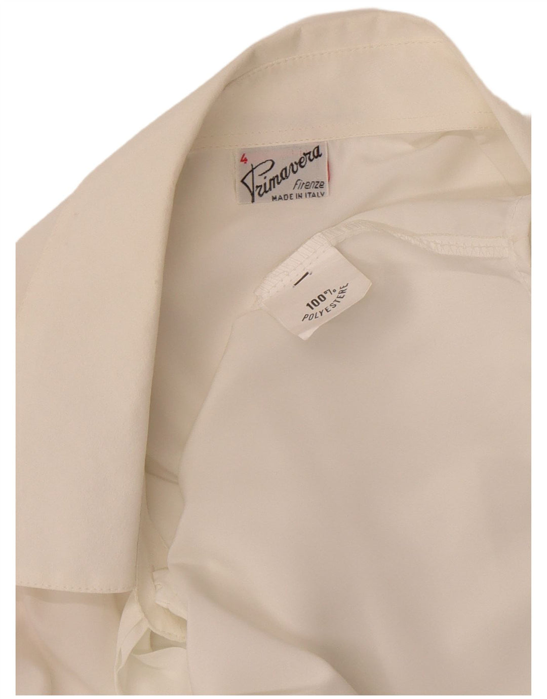 Blusa feminina Primavera Firenze com gravata borboleta Reino Unido 18 XL poliéster branco