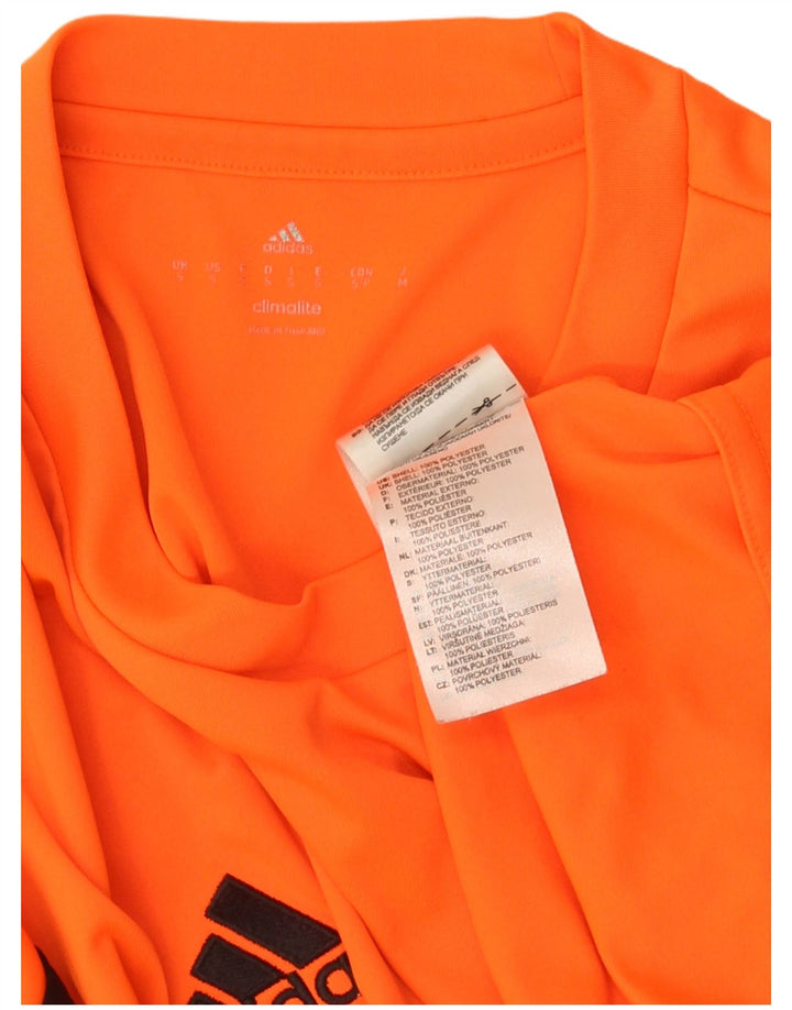 ADIDAS Mens Climalite Camiseta Top Pequeno Laranja Poliéster
