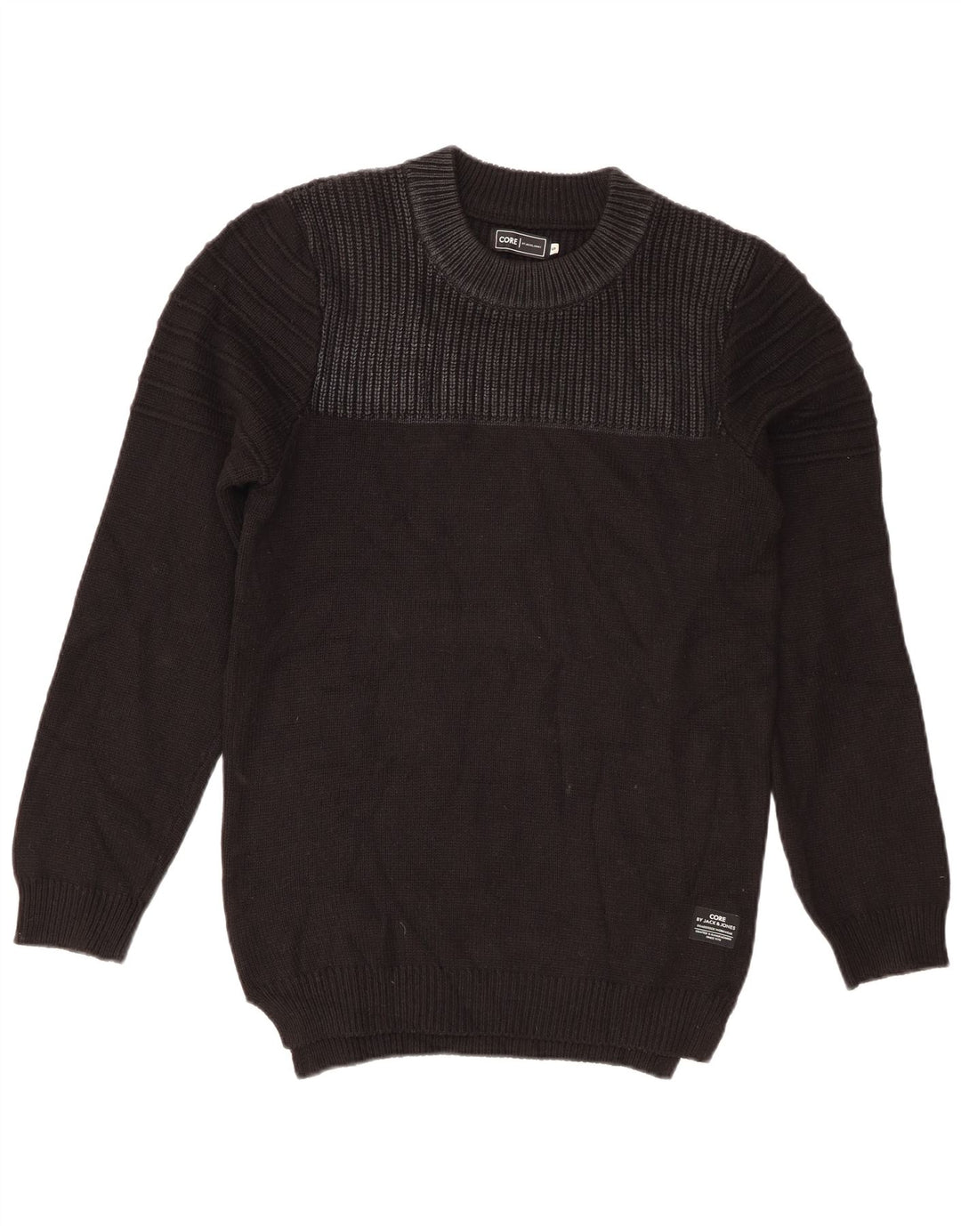 Suéter masculino Jack & Jones com gola redonda e pequeno acrílico preto