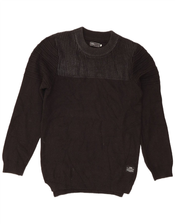 Suéter masculino Jack & Jones com gola redonda e pequeno acrílico preto