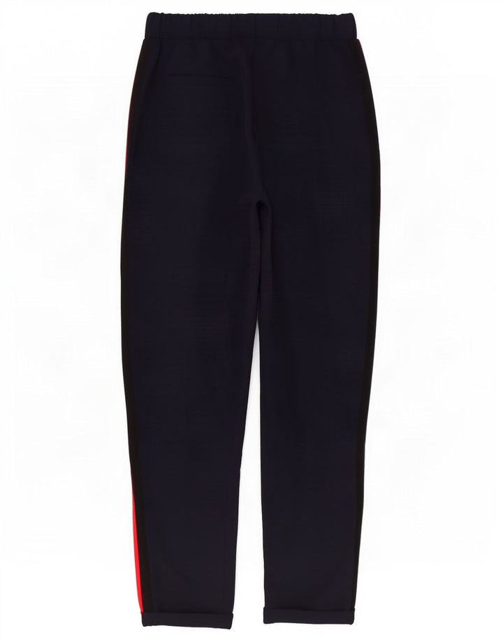 Zara Calça feminina reta casual pequena W26 L25 azul marinho poliéster