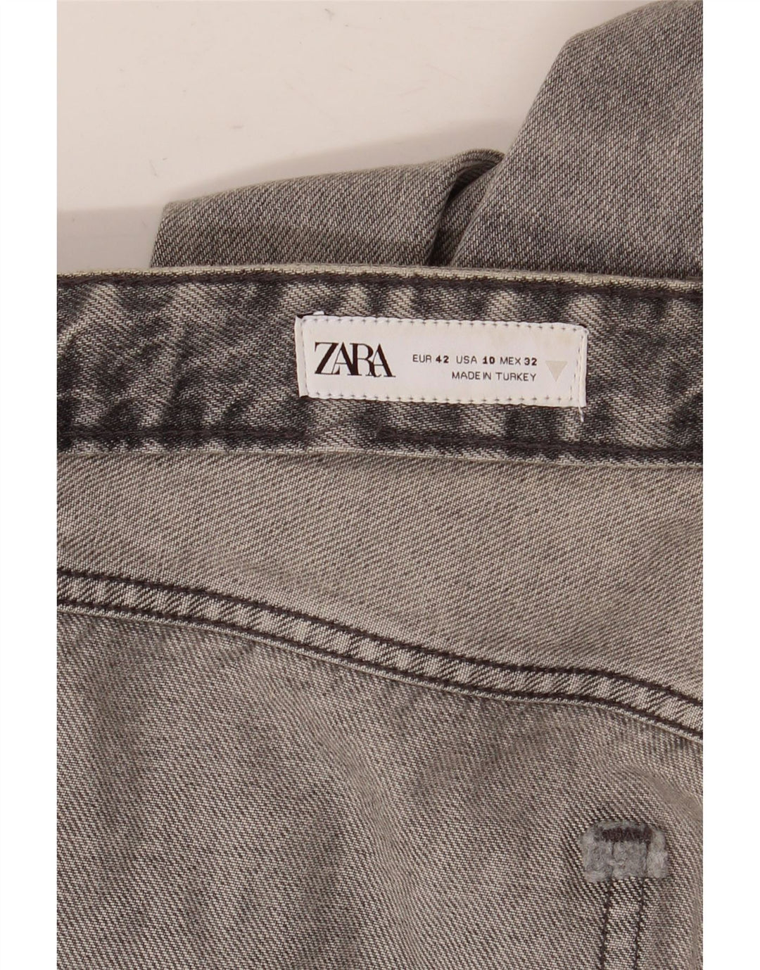 Calça jeans feminina Zara com perna larga EU 42 grande W32 L36 cinza