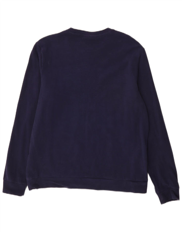 Fila moletom masculino jumper grande algodão azul marinho
