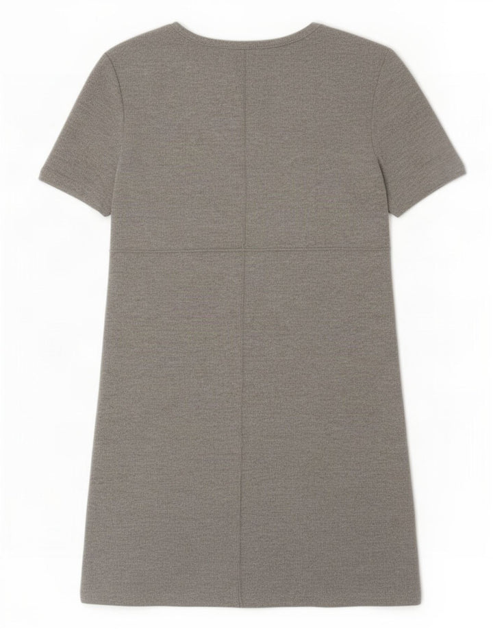 Vestido básico feminino Zara UK 8 pequeno poliéster cinza