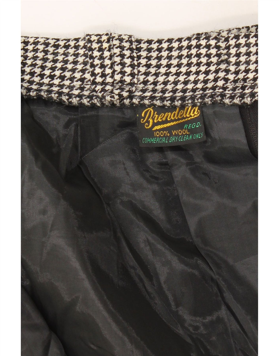 BRENDELLA Saia lápis feminina W24 XS lã houndstooth preta