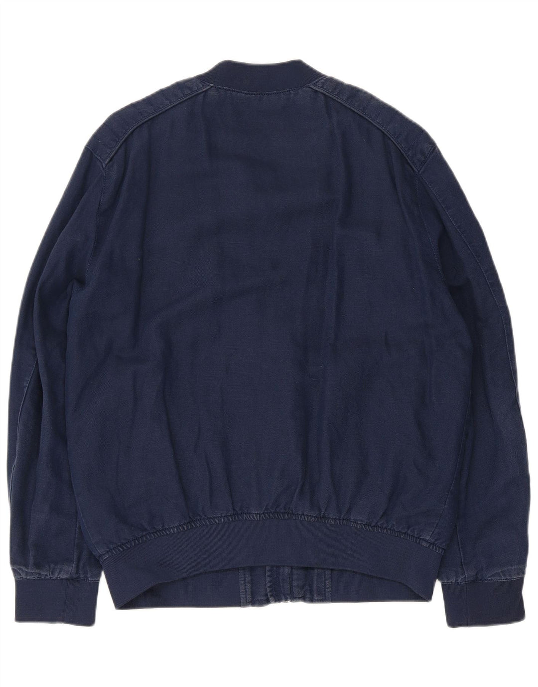 Jaqueta bomber masculina ZARA UK 40 grande poliéster azul marinho