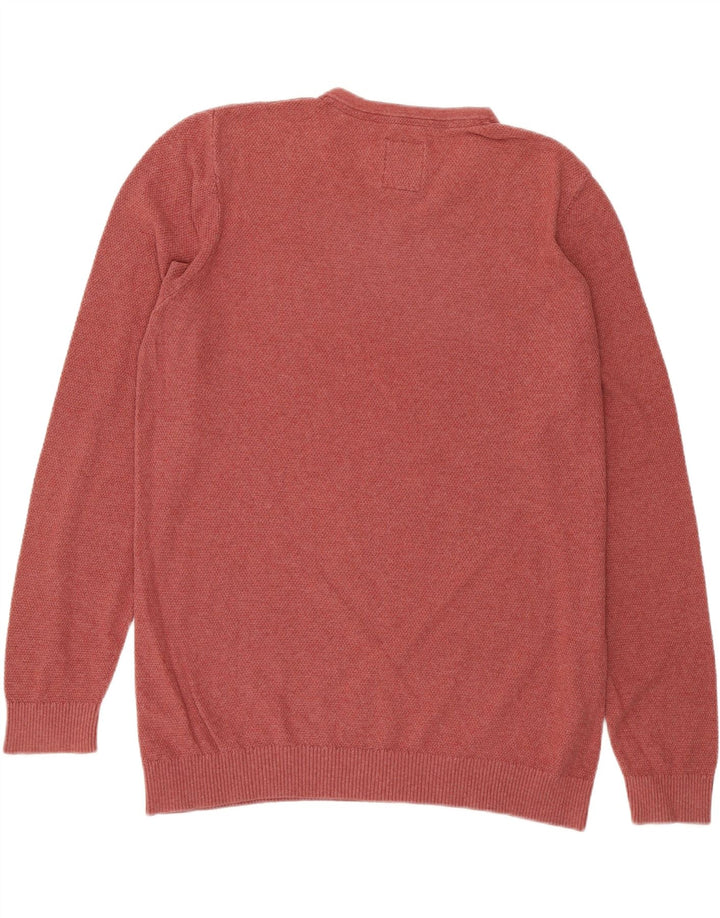 FAT FACE Mens V-Neck Jumper Sweater Large Pink Cotton Vintage Fat Face and Second-Hand Fat Face from Messina Hembry 