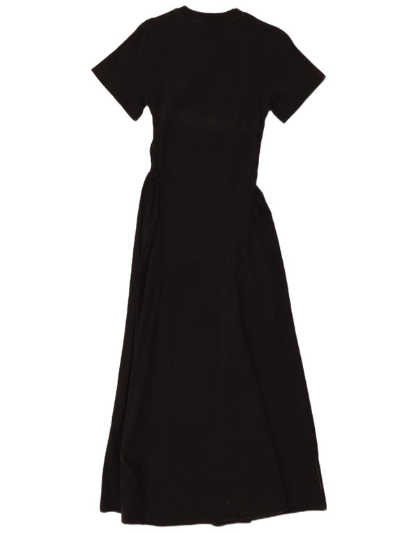 Vestido maxi feminino Cos UK 8 pequeno algodão preto