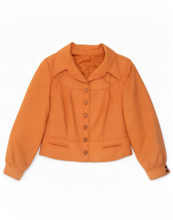 Jaqueta bomber feminina vintage EU 40 poliéster marrom médio