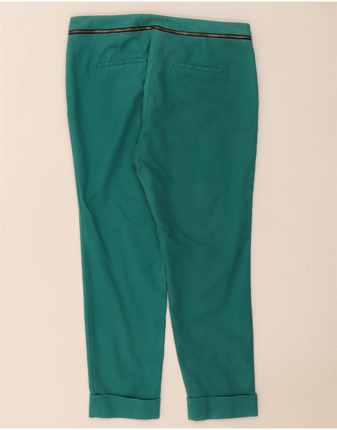 Zara Calça Feminina Slim Cropped EU 40 Médio W30 L25 Verde