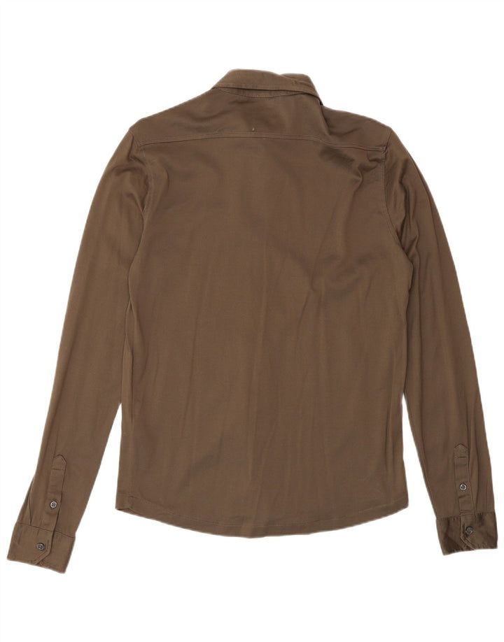 Camisa masculina Reiss XS algodão marrom