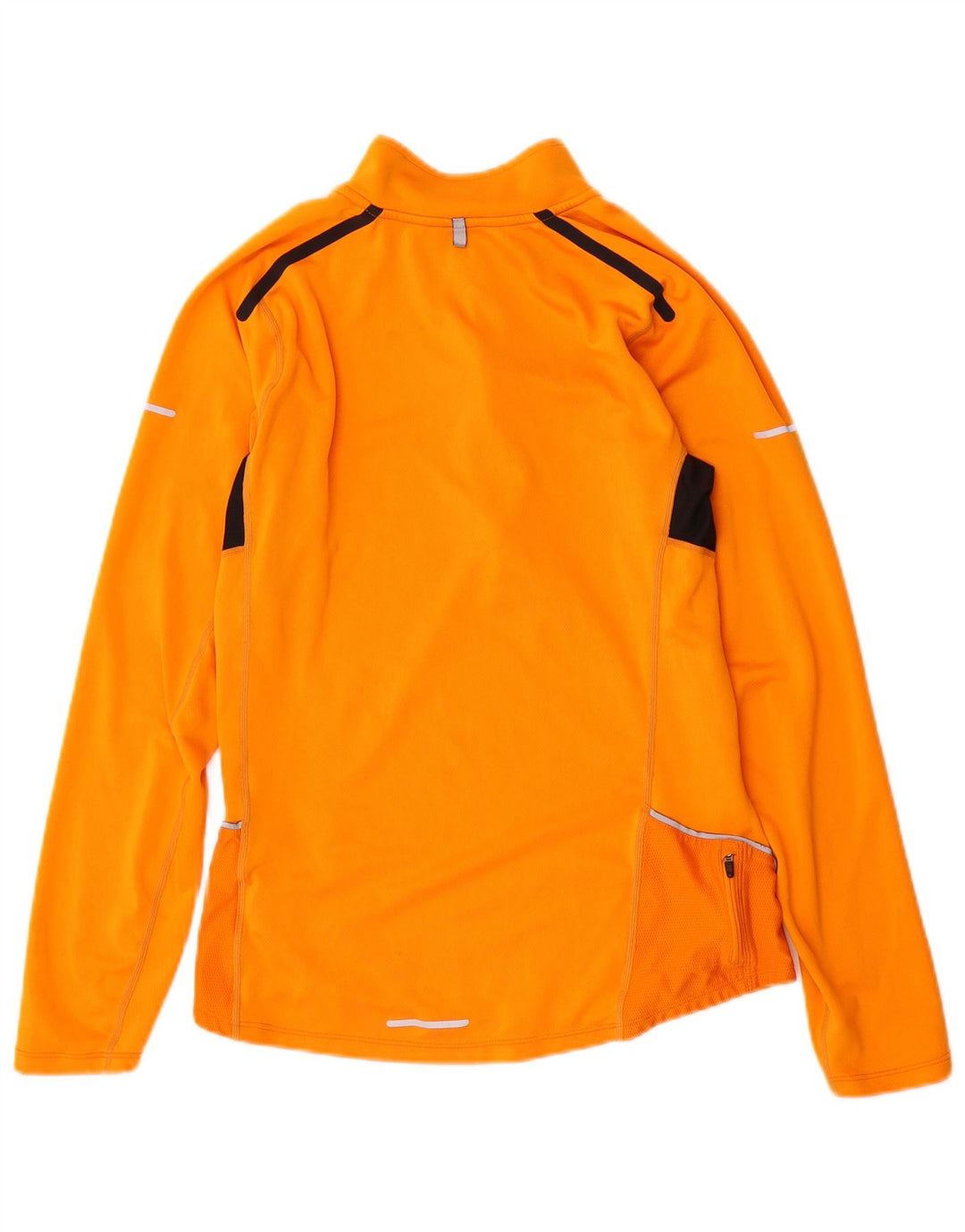 Nike Mens Dri Fit Zip Neck Pullover Treino Top Médio Laranja Colourblock