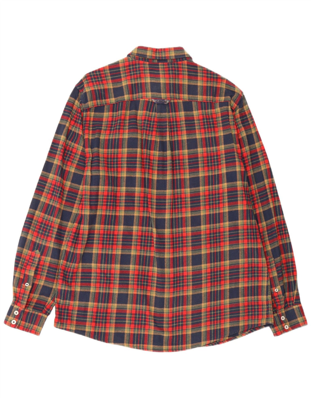 Camisa masculina de flanela de ajuste clássico da Crew Clothing grande xadrez multicolorida