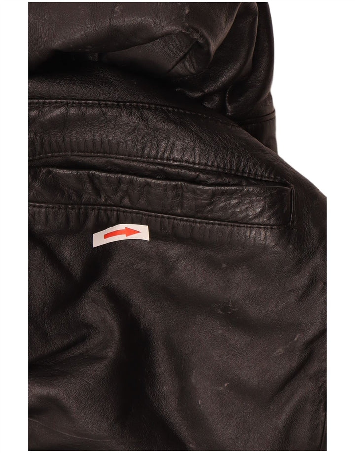 Jaqueta de couro masculina vintage UK 40 grande couro preto