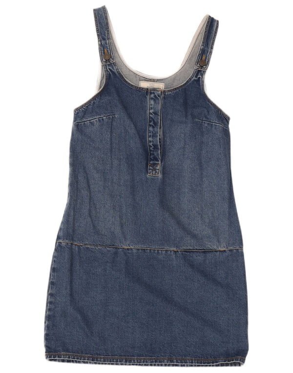 Vestido Dungaree jeans feminino Fat Face UK 8 algodão azul pequeno