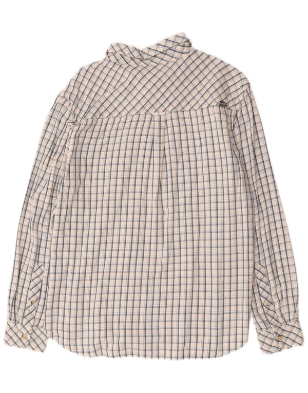 Camisa masculina Weird Fish grande algodão xadrez branco
