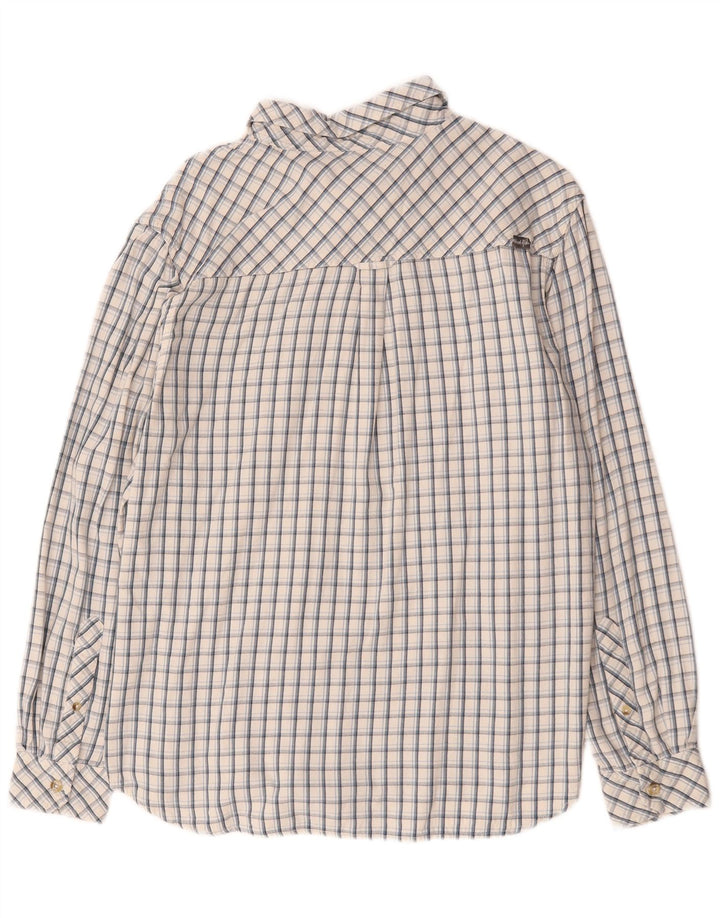 Camisa masculina Weird Fish grande algodão xadrez branco