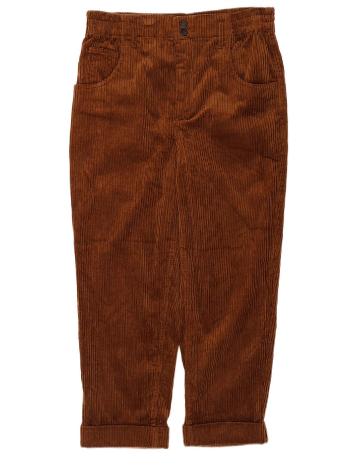 Zara Calça feminina de veludo cotelê médio W28 L24 marrom