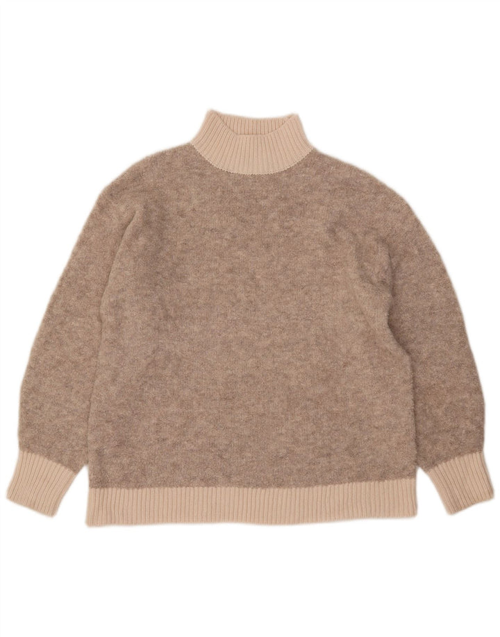 Suéter feminino Marks & Spencer com gola tartaruga Reino Unido 14 médio bege
