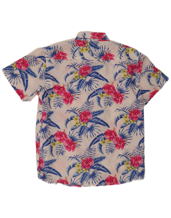 Camisa masculina havaiana de manga curta Lowes grande floral multicolorida