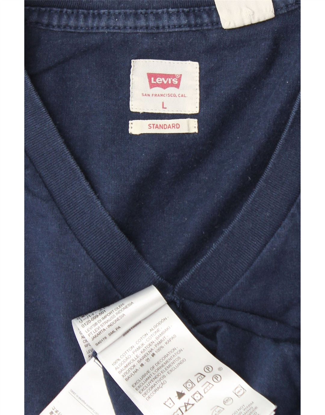 Camiseta masculina padrão LEVI'S grande algodão azul marinho