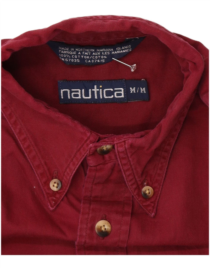 Camisa masculina Nautica média algodão Borgonha