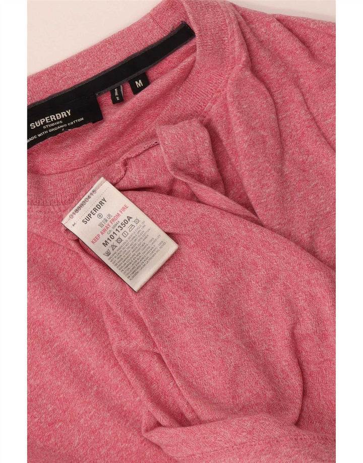 Camiseta masculina Superdry Top médio algodão manchado rosa