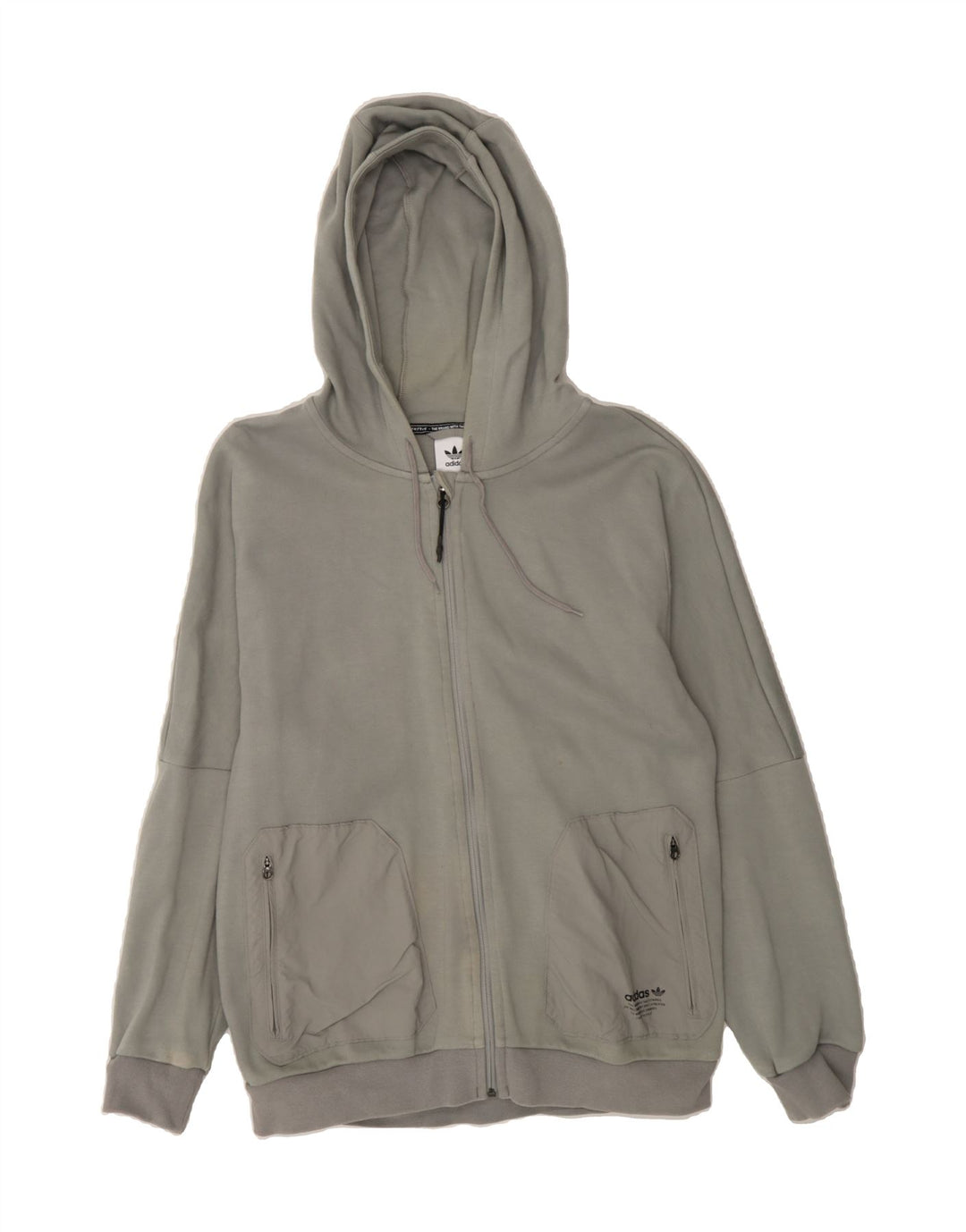 ADIDAS Mens Zip Hoodie Sweater Large Grey Cotton Vintage Adidas and Second-Hand Adidas from Messina Hembry 