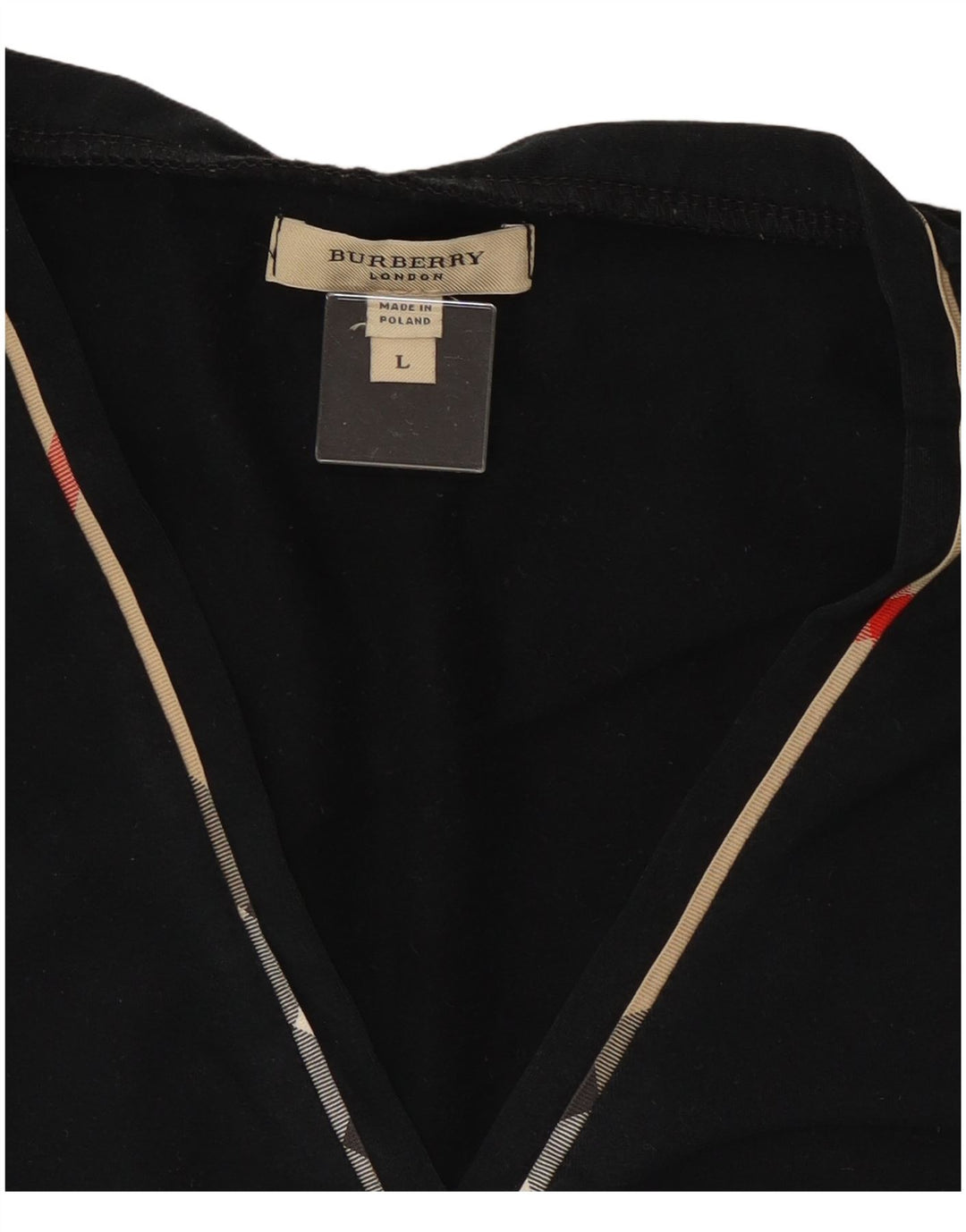 Top feminino Burberry manga 3/4 Reino Unido 14 grande preto