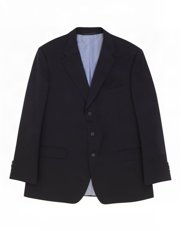 Jaqueta blazer masculina de 3 botões Marks & Spencer Reino Unido 44 XL lã azul marinho