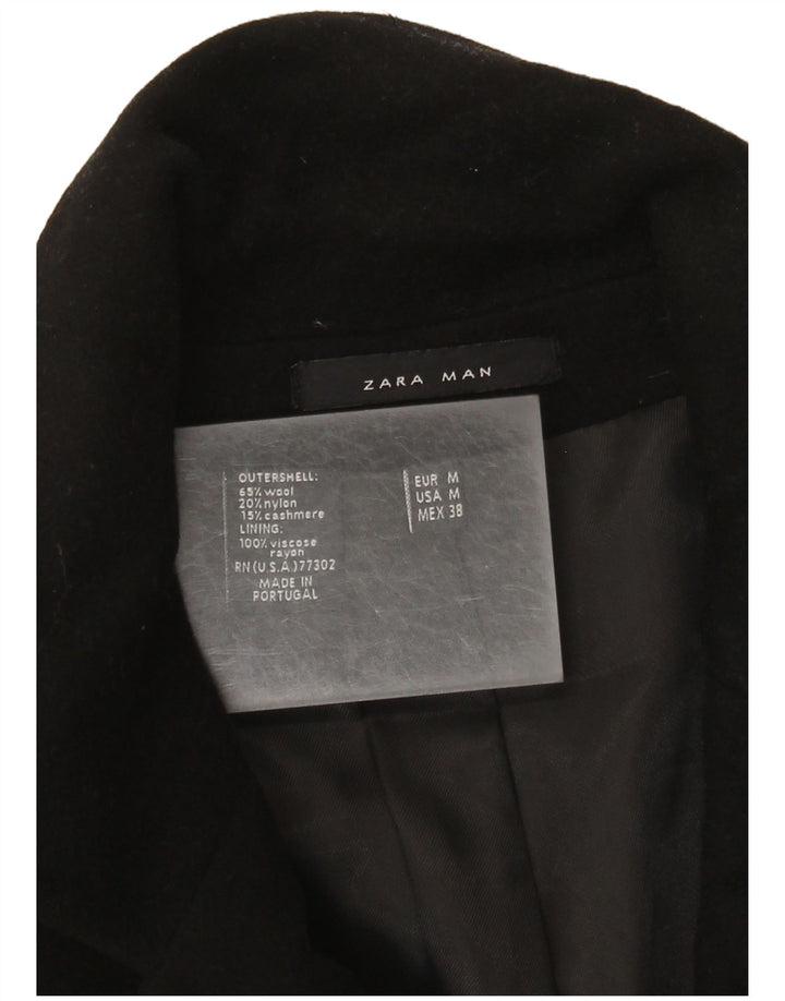 Sobretudo masculino Zara UK 38 lã preta média