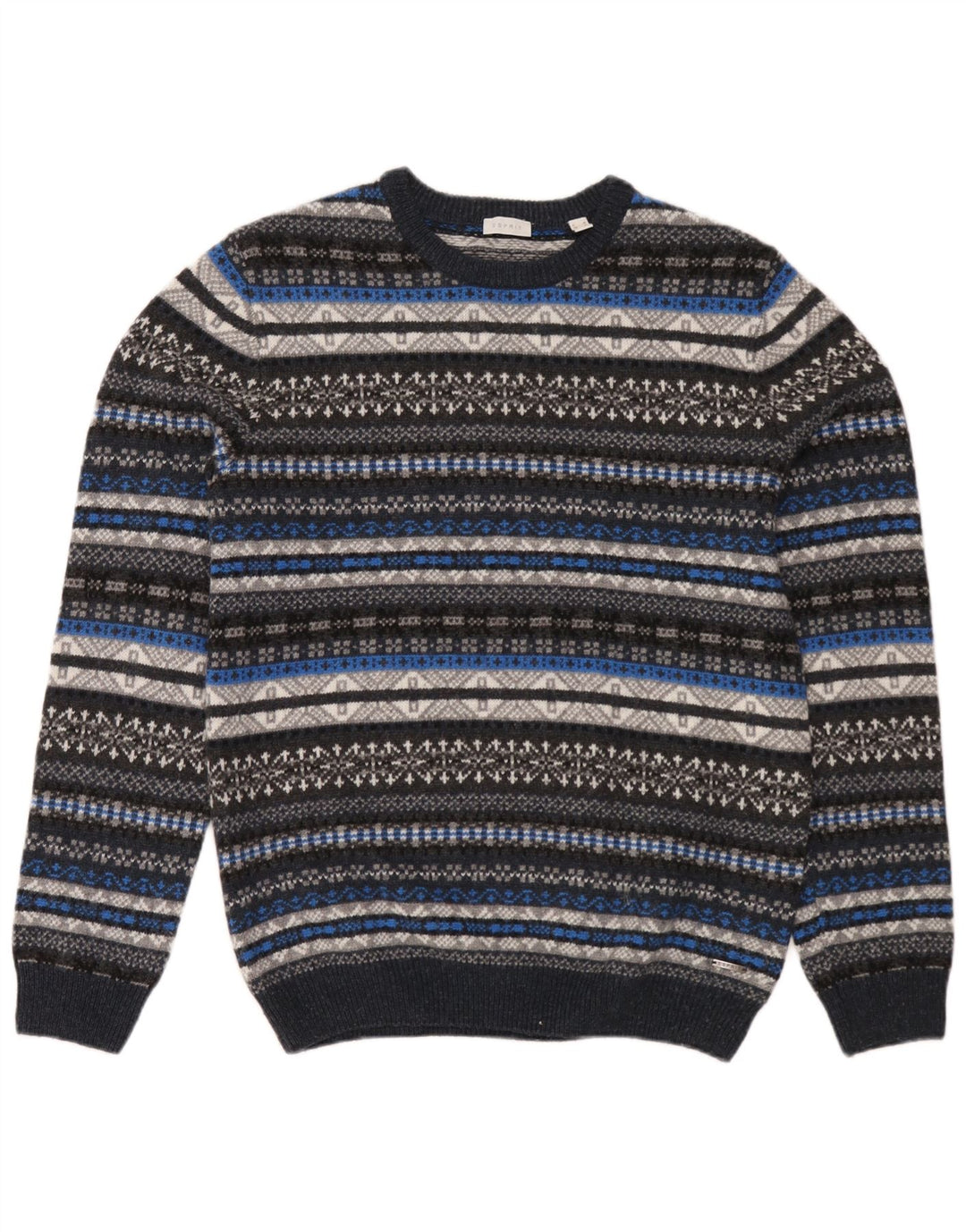 Suéter masculino Esprit com gola redonda, médio multicolorido Fair Isle