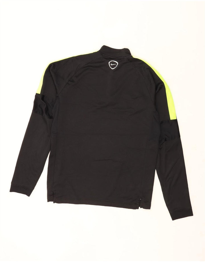 Nike Mens Dri Fit Zip Neck Pullover Treino Top Médio Preto Colourblock