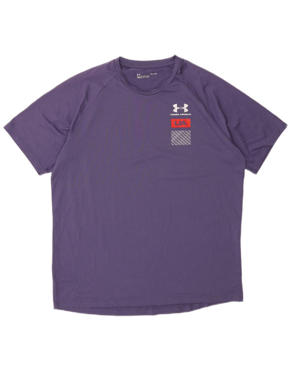 Camiseta gráfica masculina Under Armour grande roxo