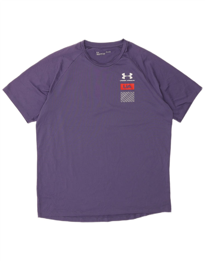 Camiseta gráfica masculina Under Armour grande roxo