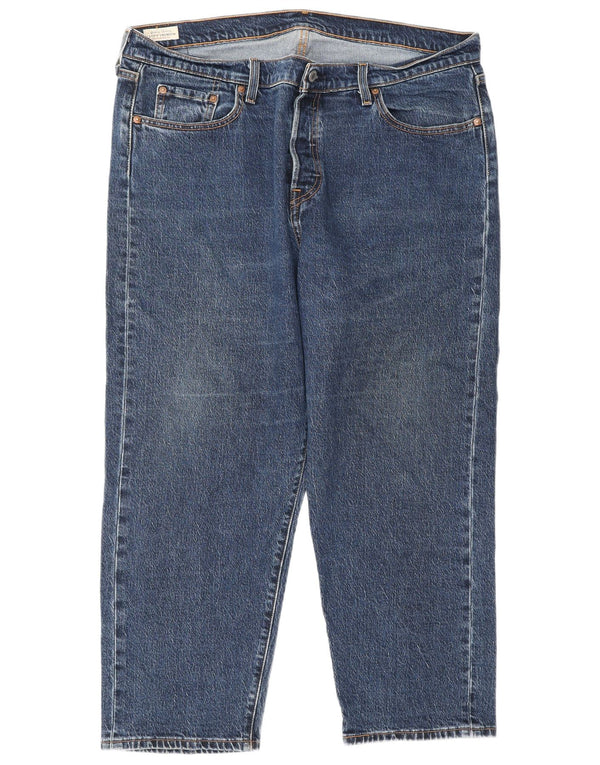 Calça jeans feminina Levi's 501 Straight US 16 2XL W40 L26 azul algodão