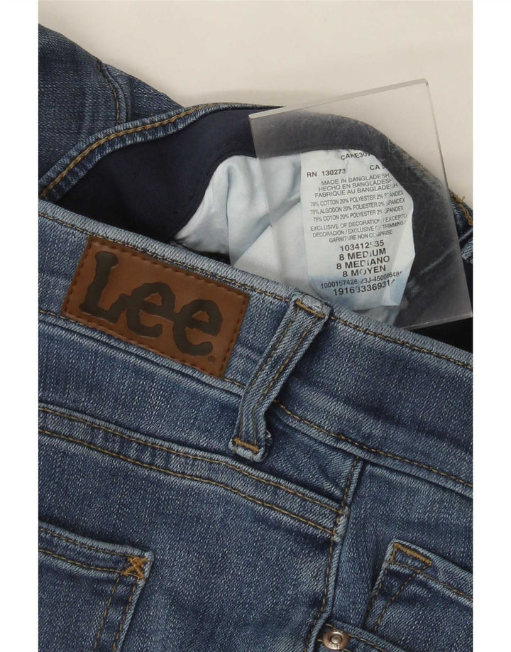 Calça jeans feminina Lee de cintura média com ajuste regular e reto US 8 médio W30 L30 azul