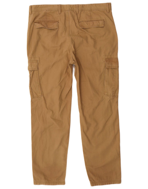 Calça cargo reta masculina Marks & Spencer W38 L31 algodão marrom